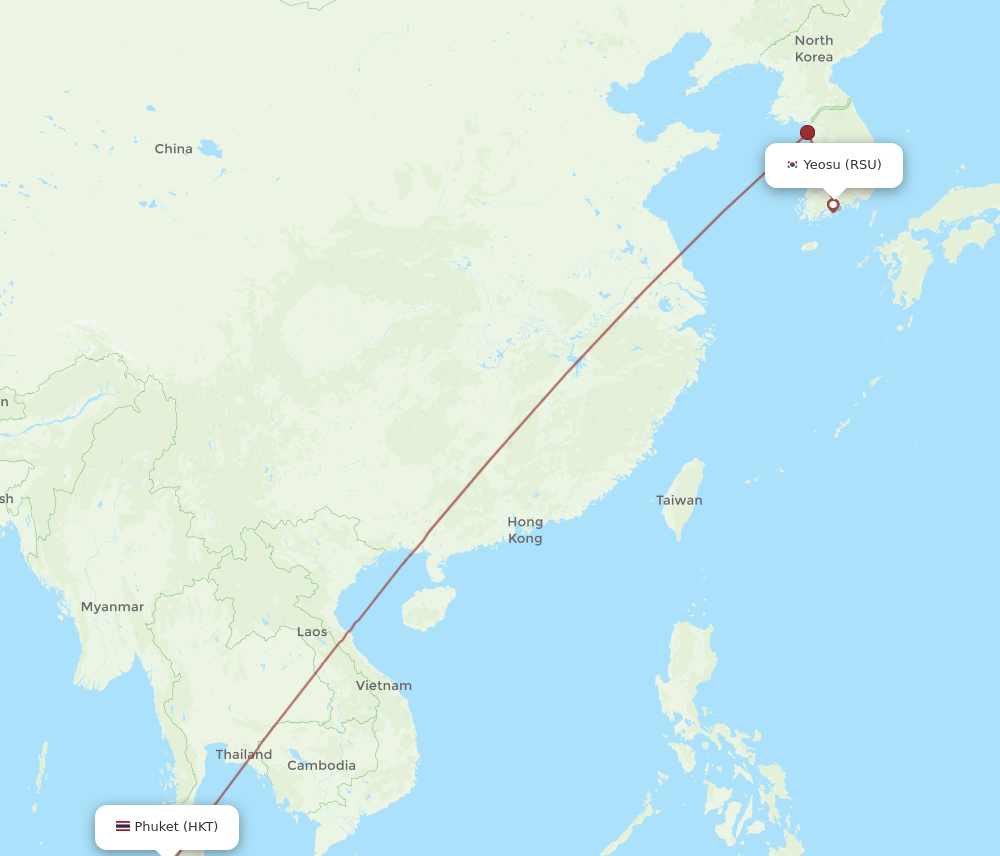 HKT-RSU flight routes