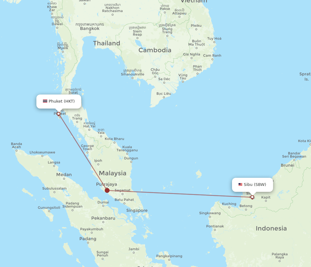 HKT-SBW flight routes