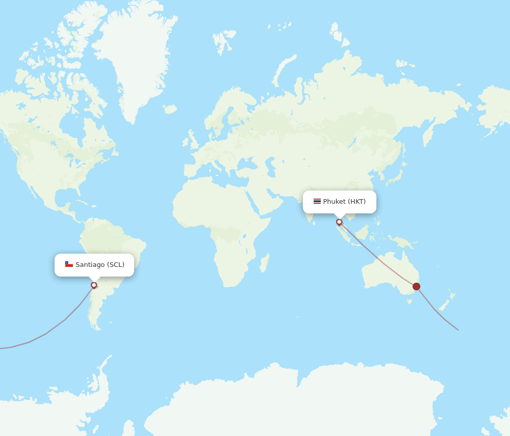 HKT to SCL flights and routes map