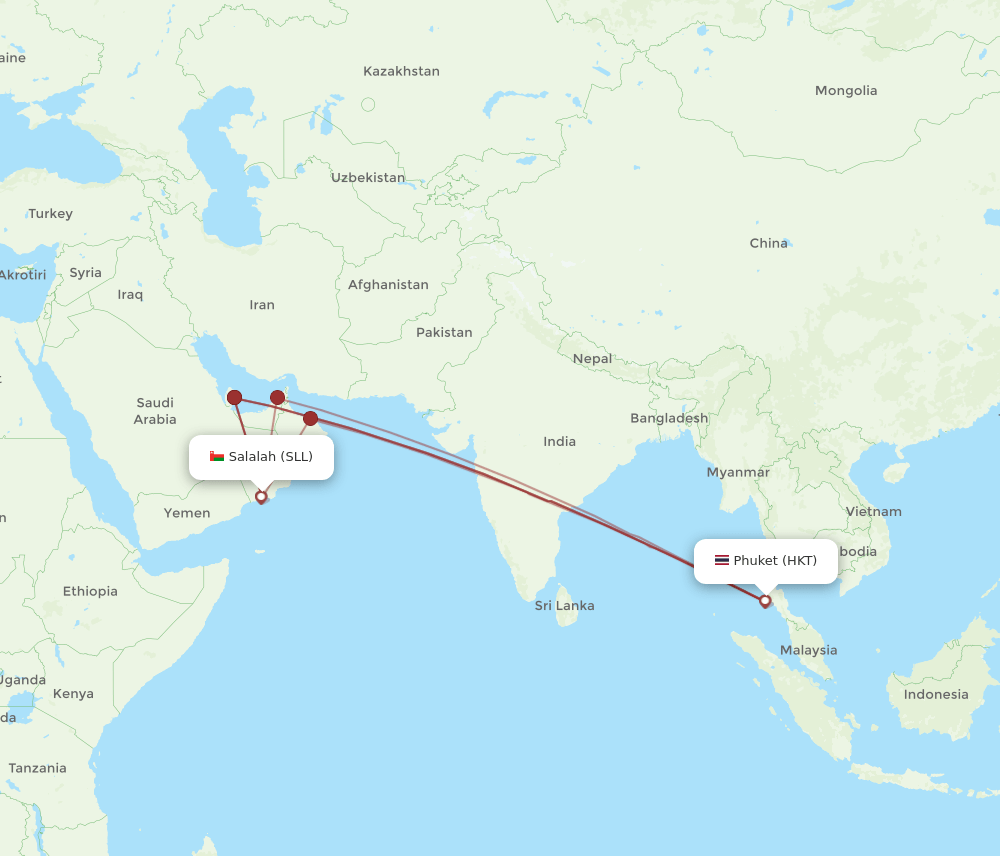 HKT-SLL flight routes