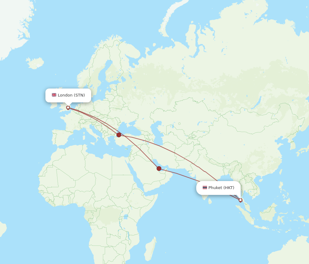 HKT-STN flight routes