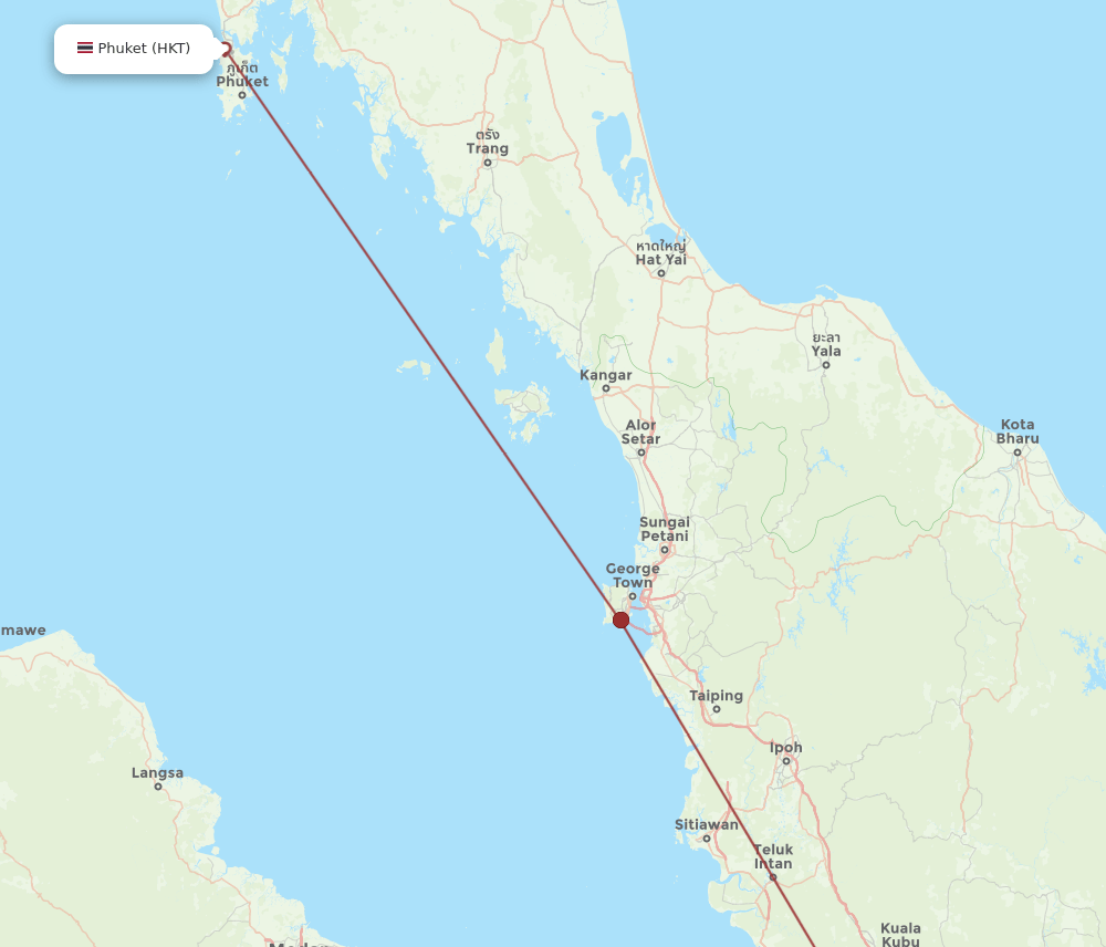 HKT to SZB flights and routes map