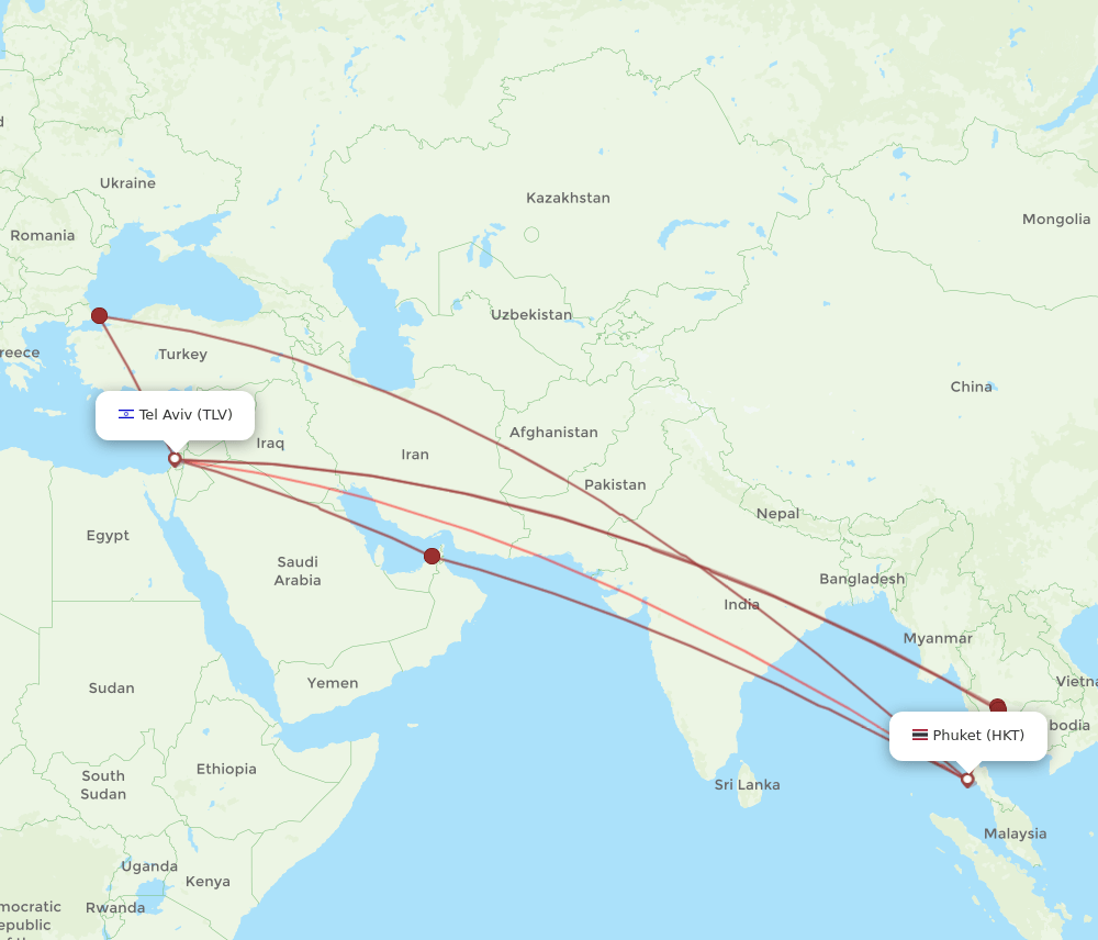 HKT-TLV flight routes