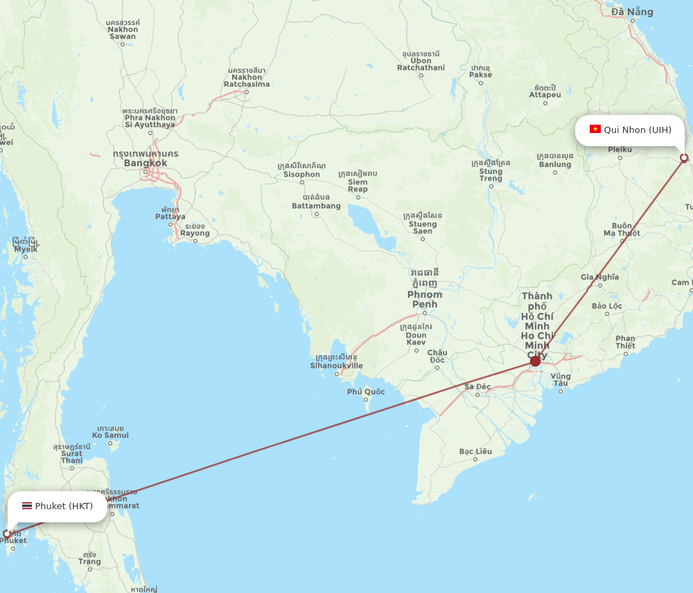 HKT-UIH flight routes
