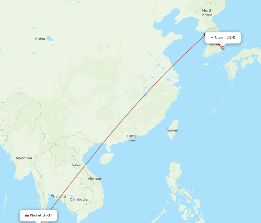HKT-USN flight routes