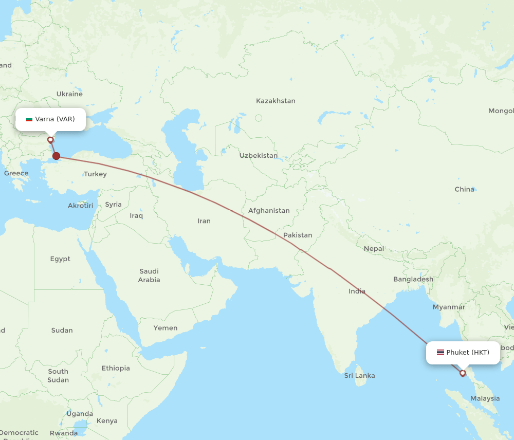 HKT-VAR flight routes