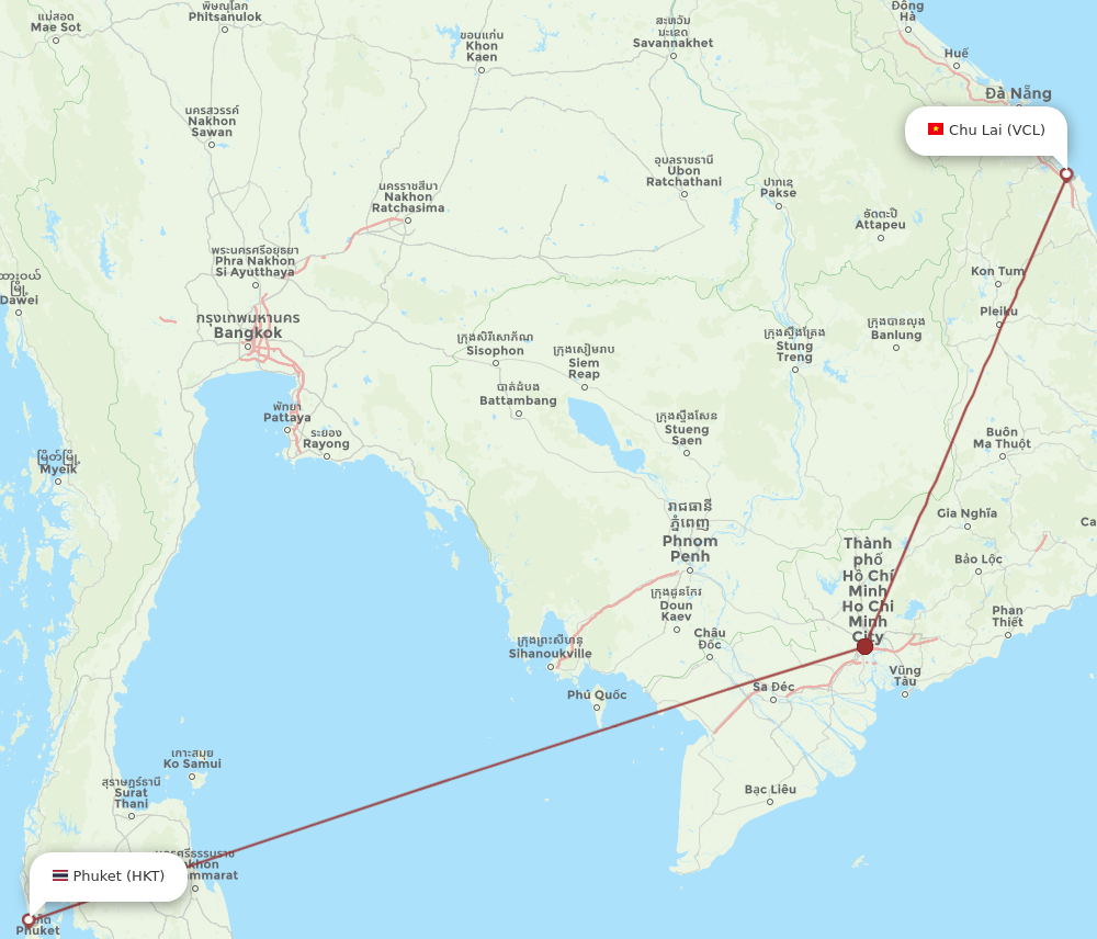 HKT-VCL flight routes