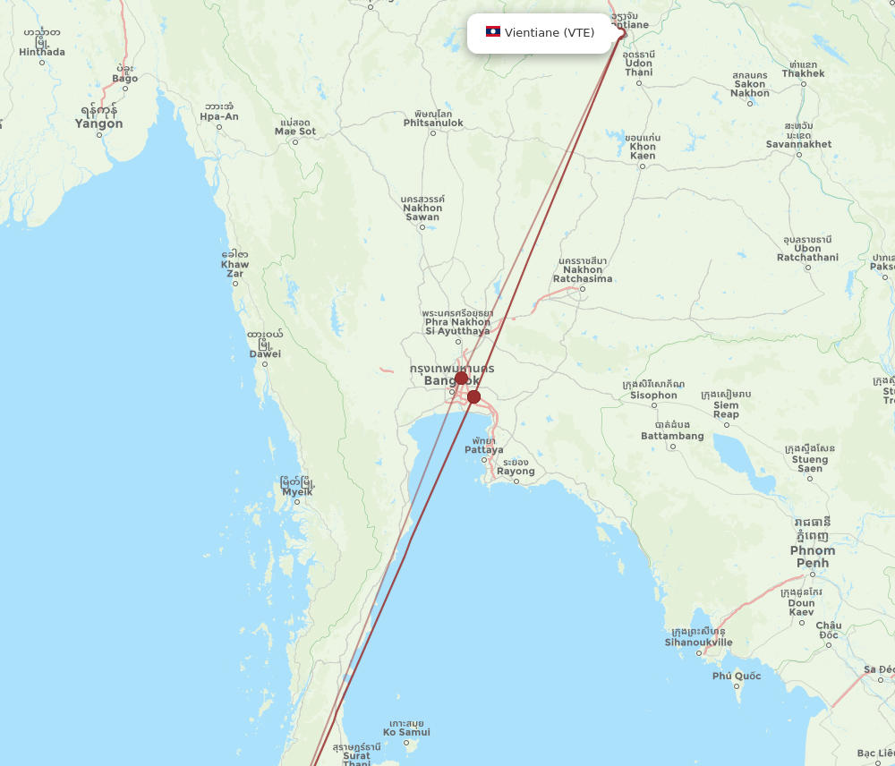 HKT-VTE flight routes
