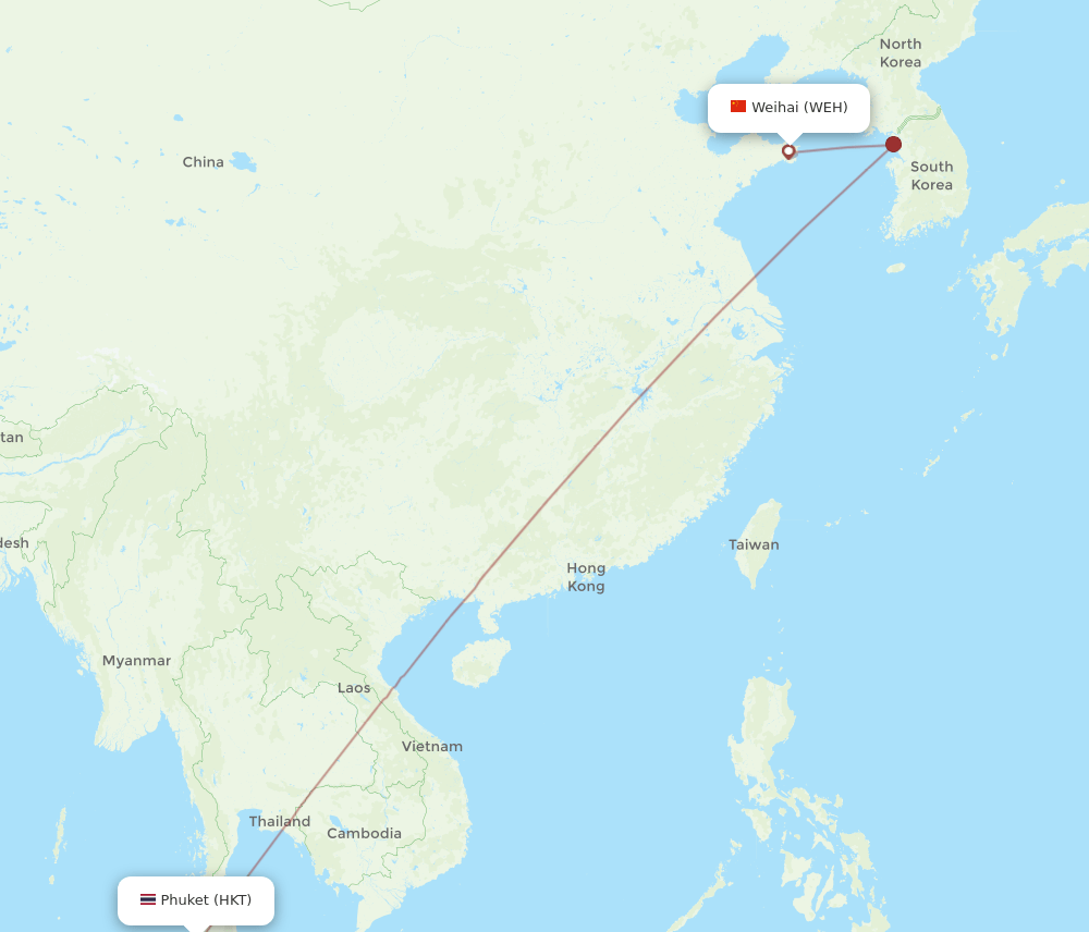 HKT-WEH flight routes