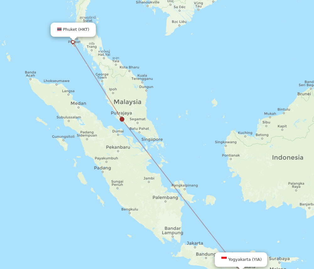 HKT-YIA flight routes
