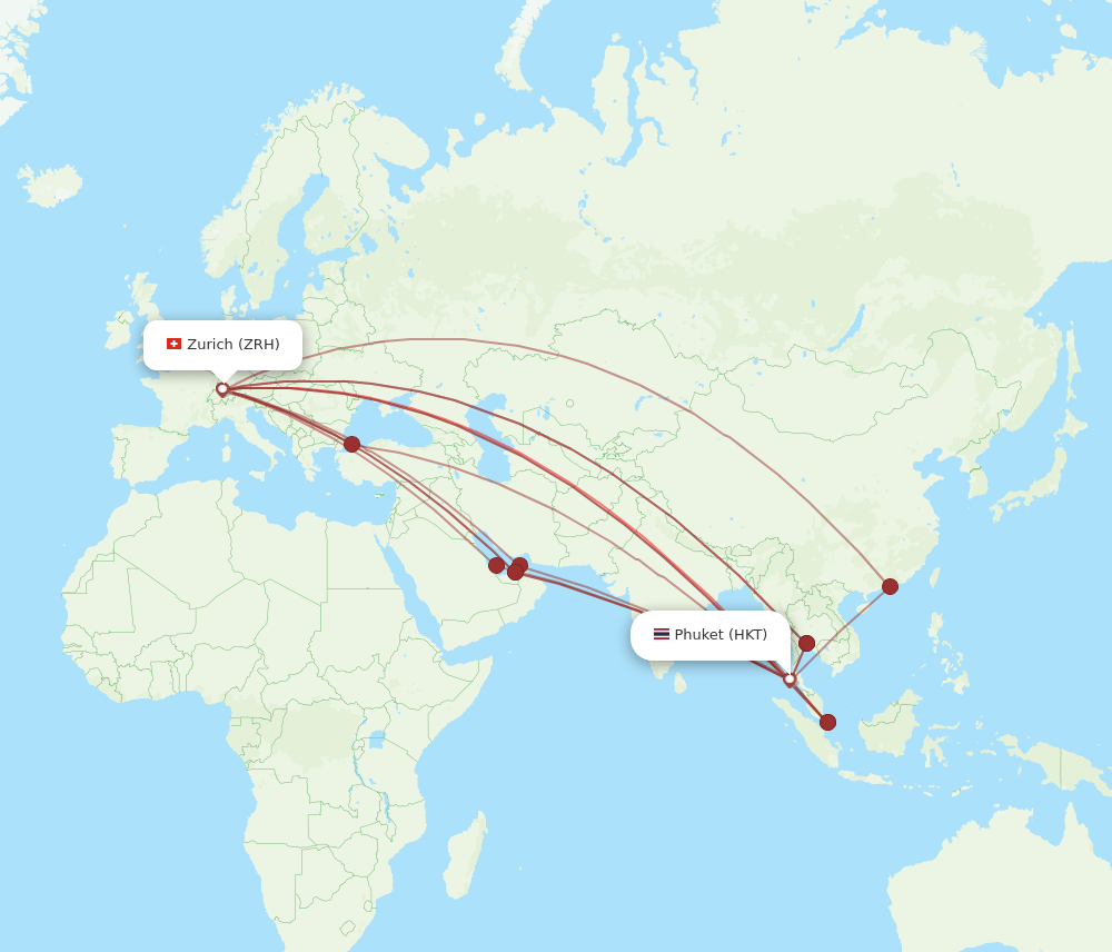 HKT-ZRH flight routes