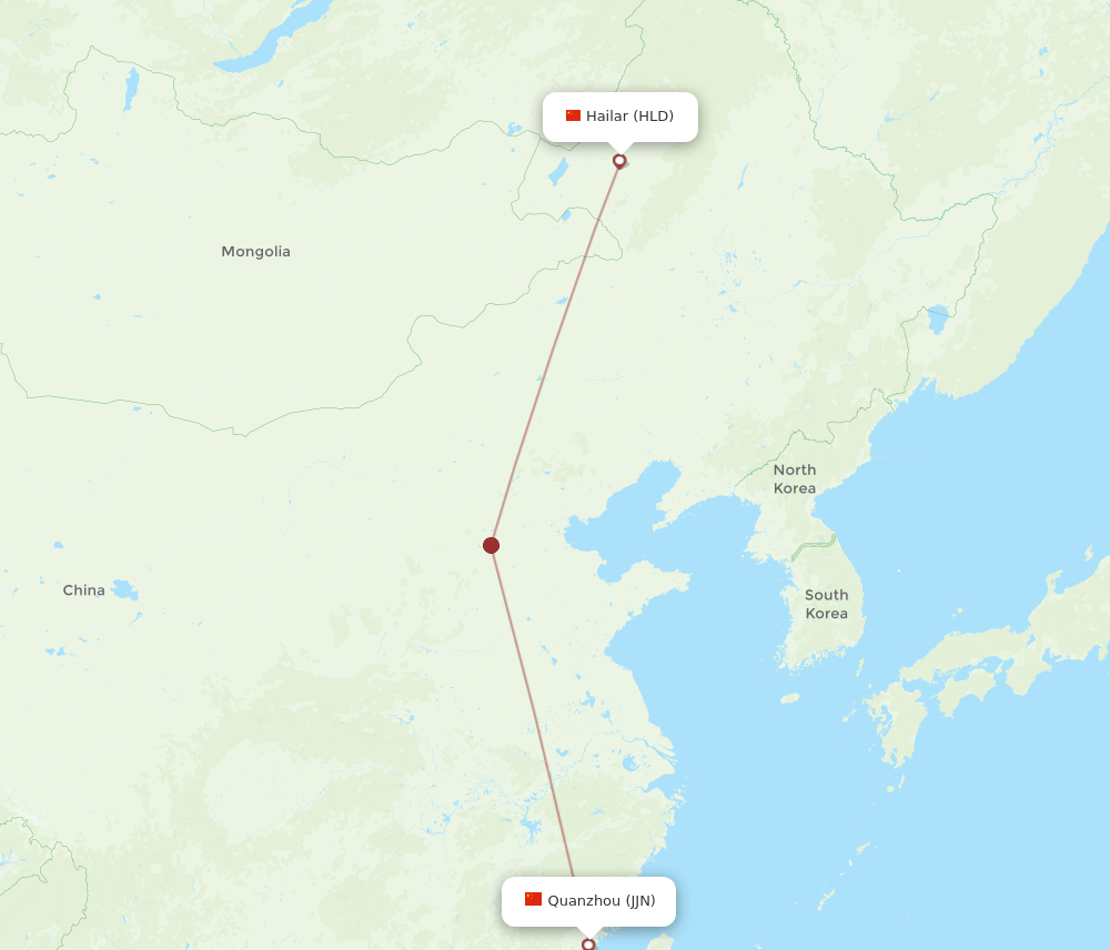 HLD-JJN flight routes