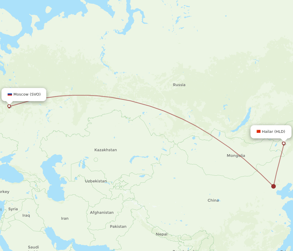 HLD-SVO flight routes