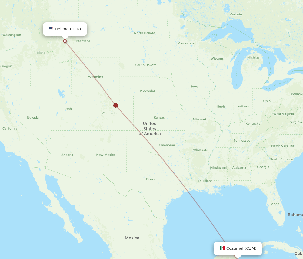 HLN-CZM flight routes