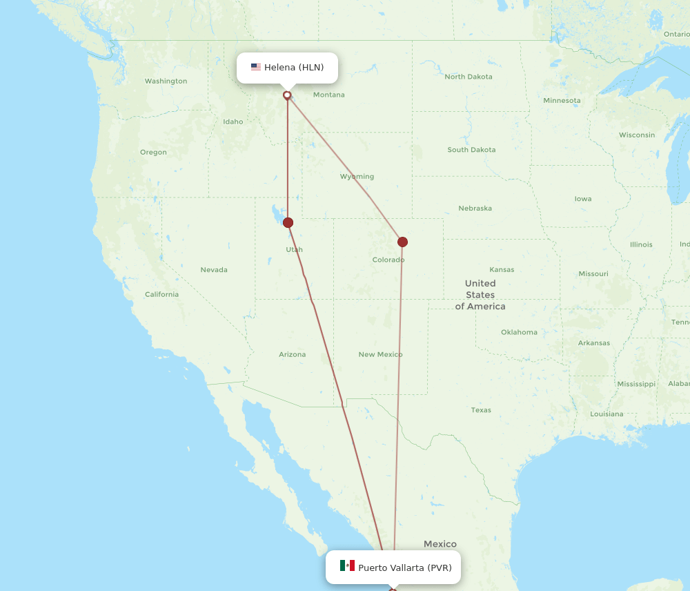 HLN-PVR flight routes