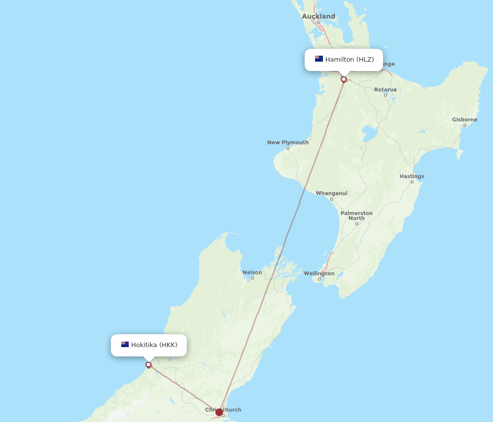 HLZ-HKK flight routes