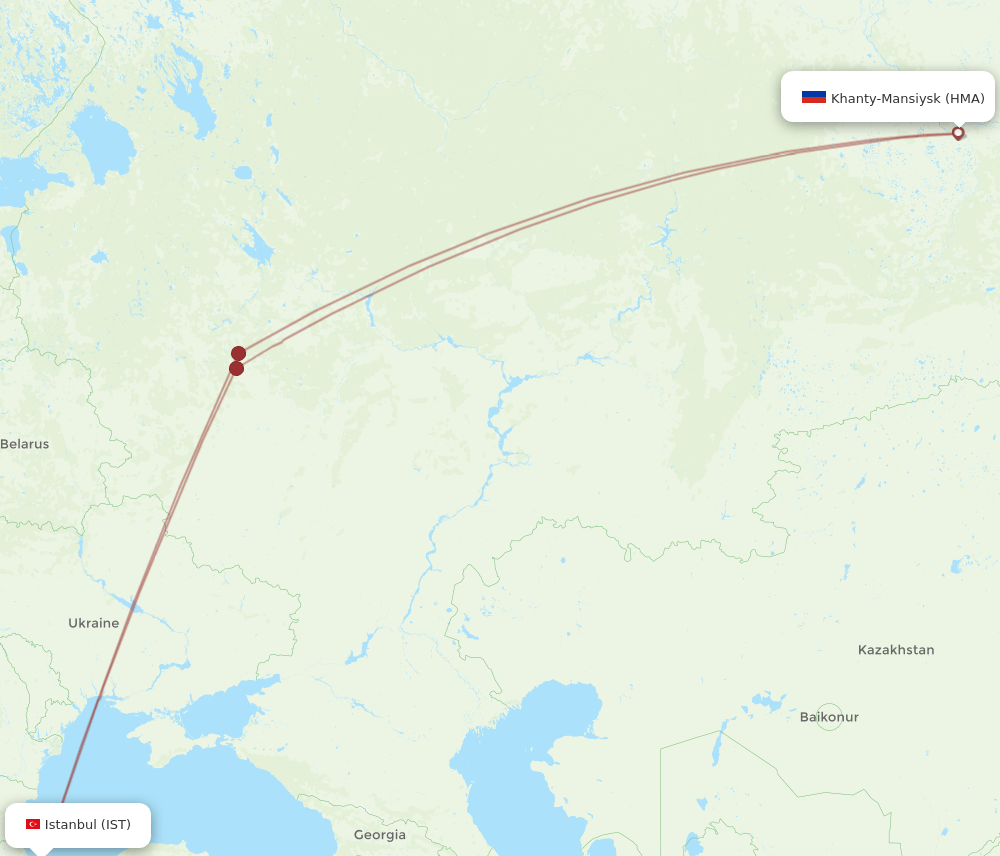HMA-IST flight routes