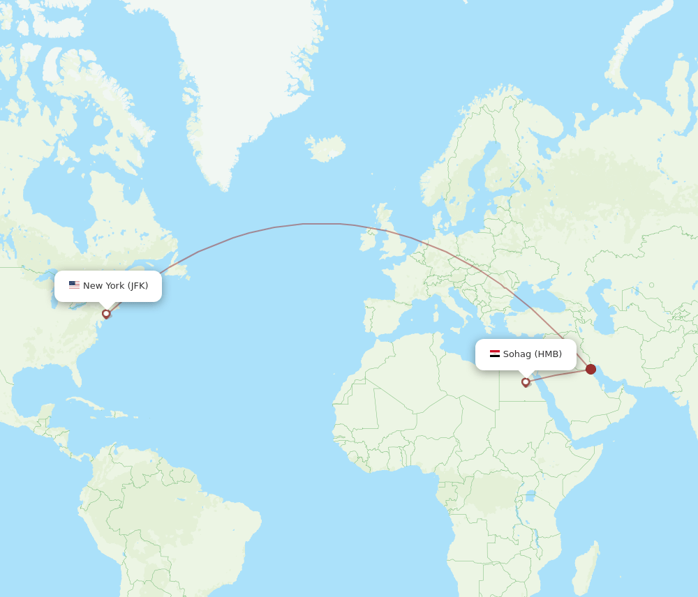 HMB-JFK flight routes