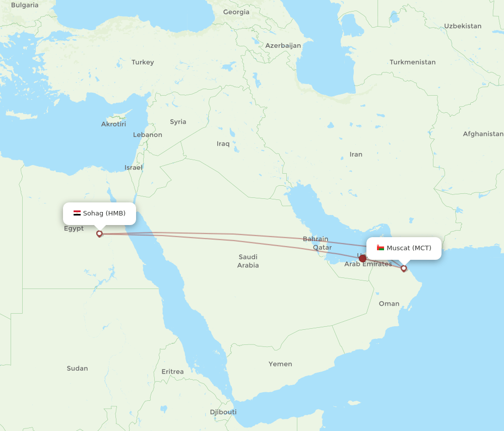 HMB-MCT flight routes