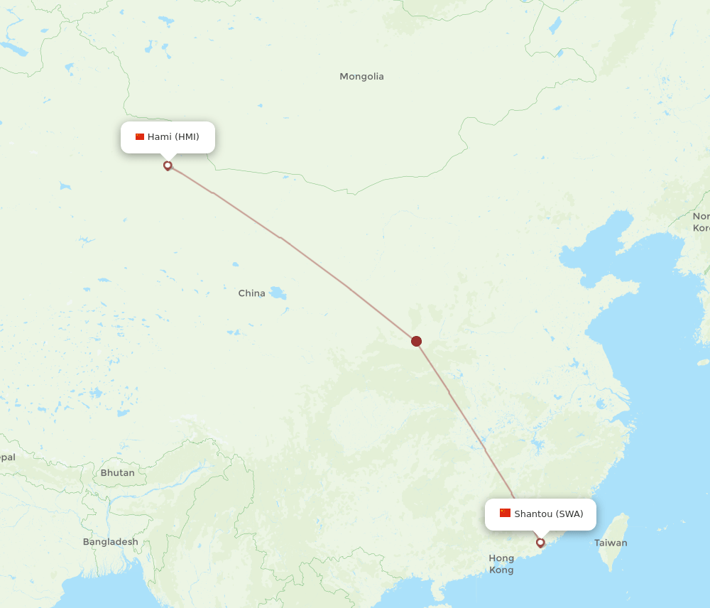 HMI-SWA flight routes