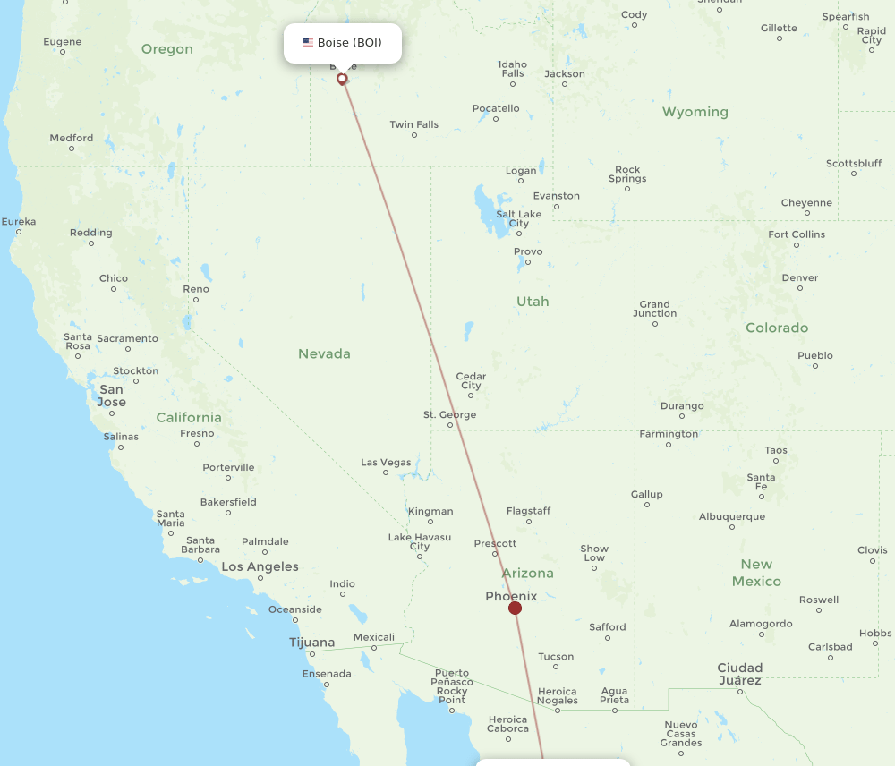 HMO-BOI flight routes