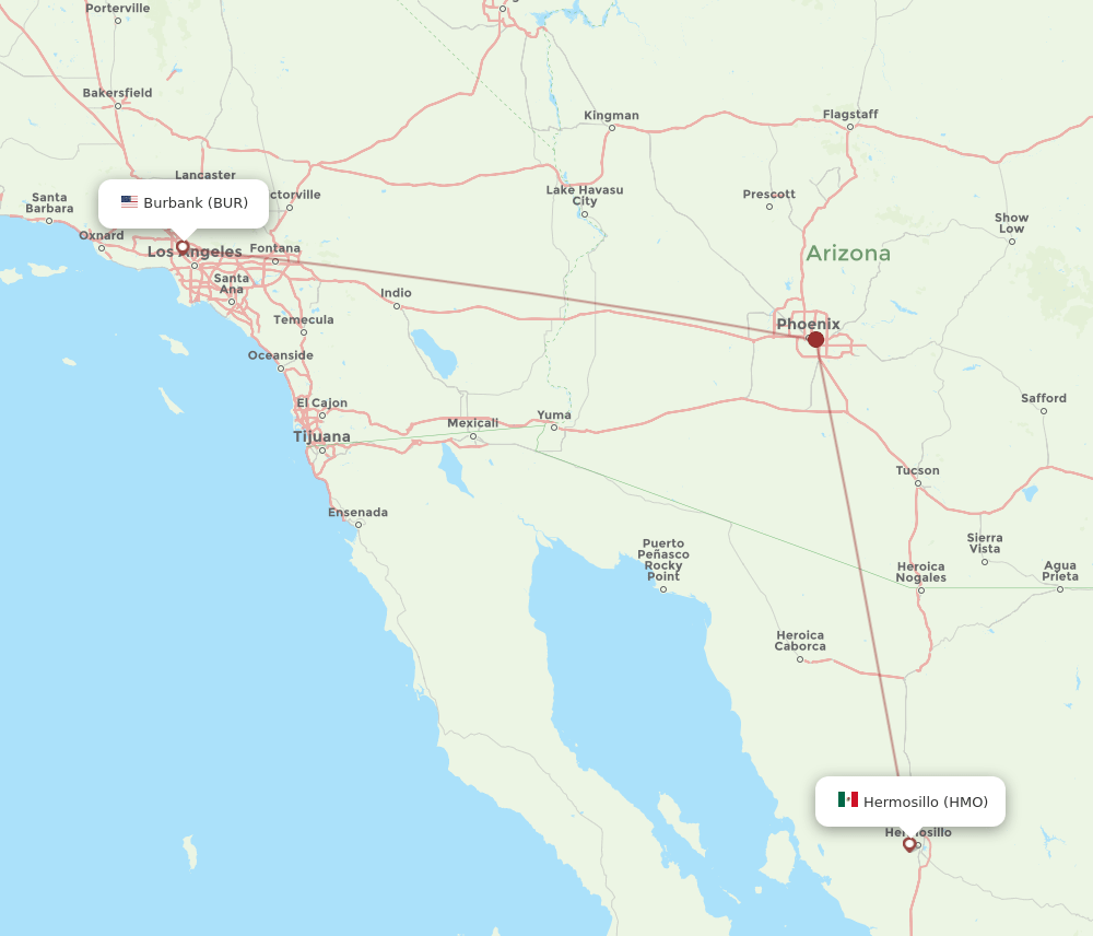 HMO-BUR flight routes