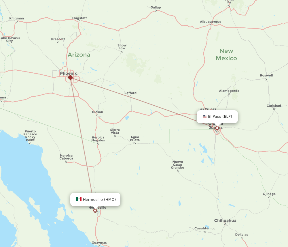 HMO-ELP flight routes