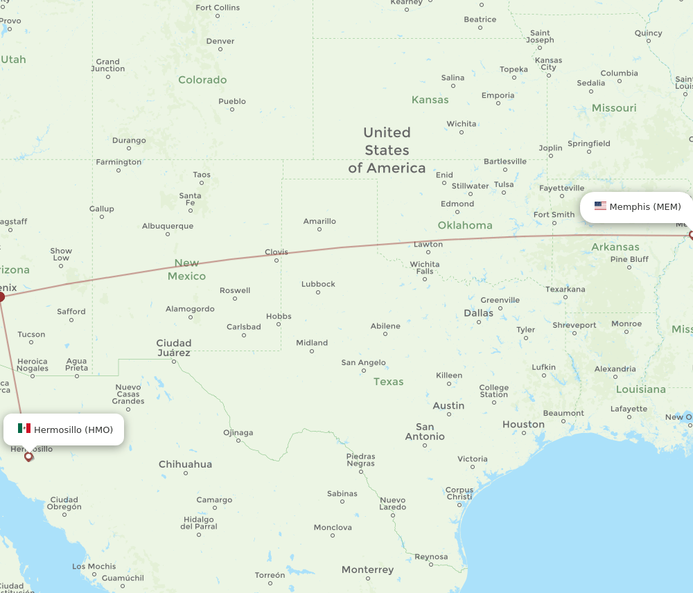 HMO-MEM flight routes