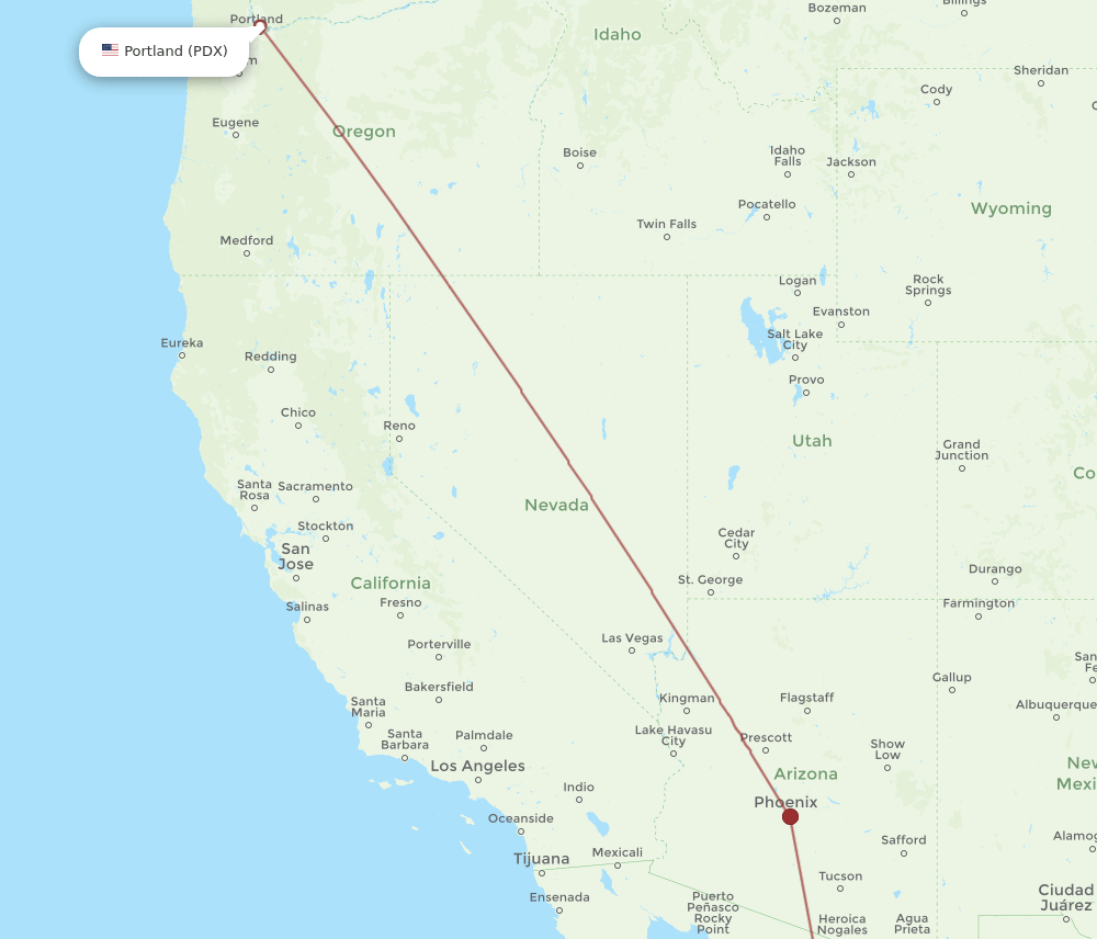 HMO-PDX flight routes