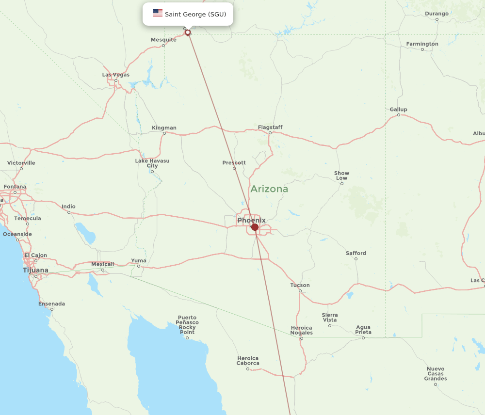 HMO-SGU flight routes