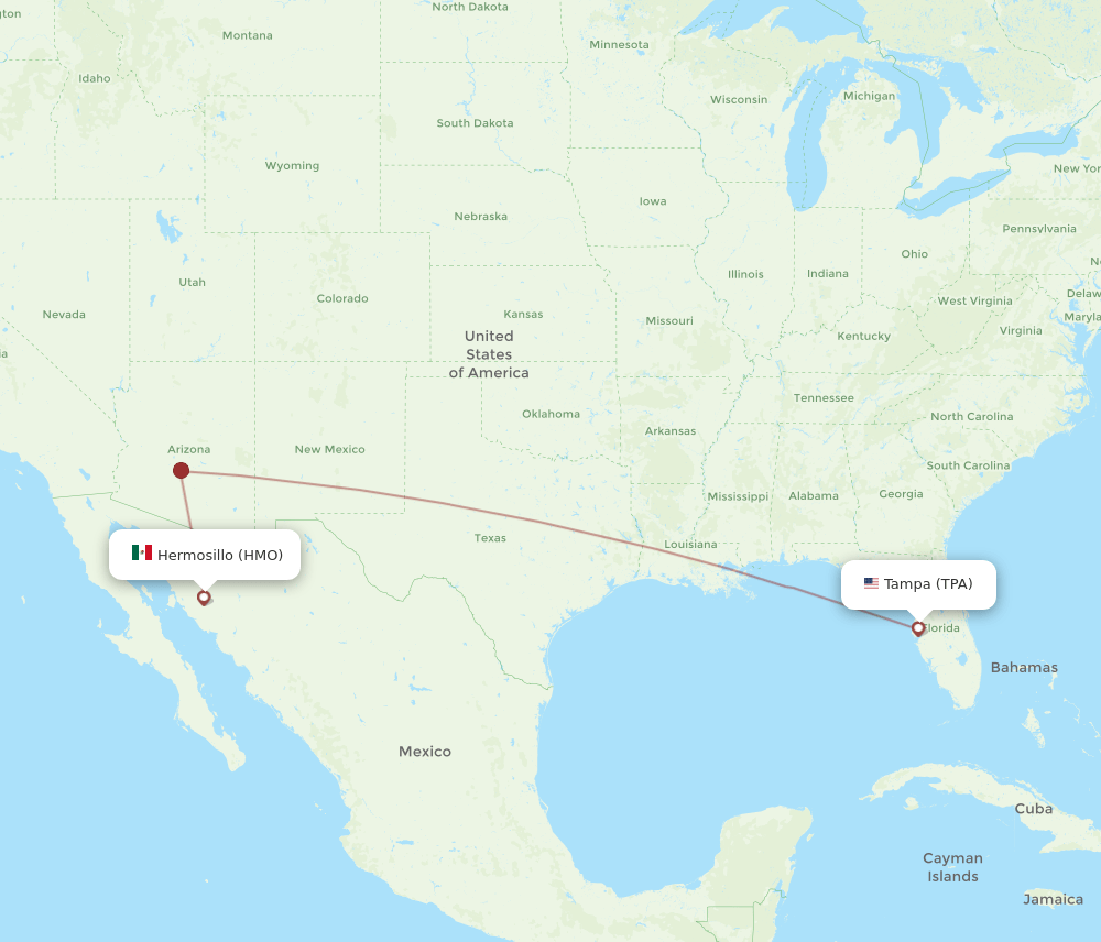 HMO-TPA flight routes