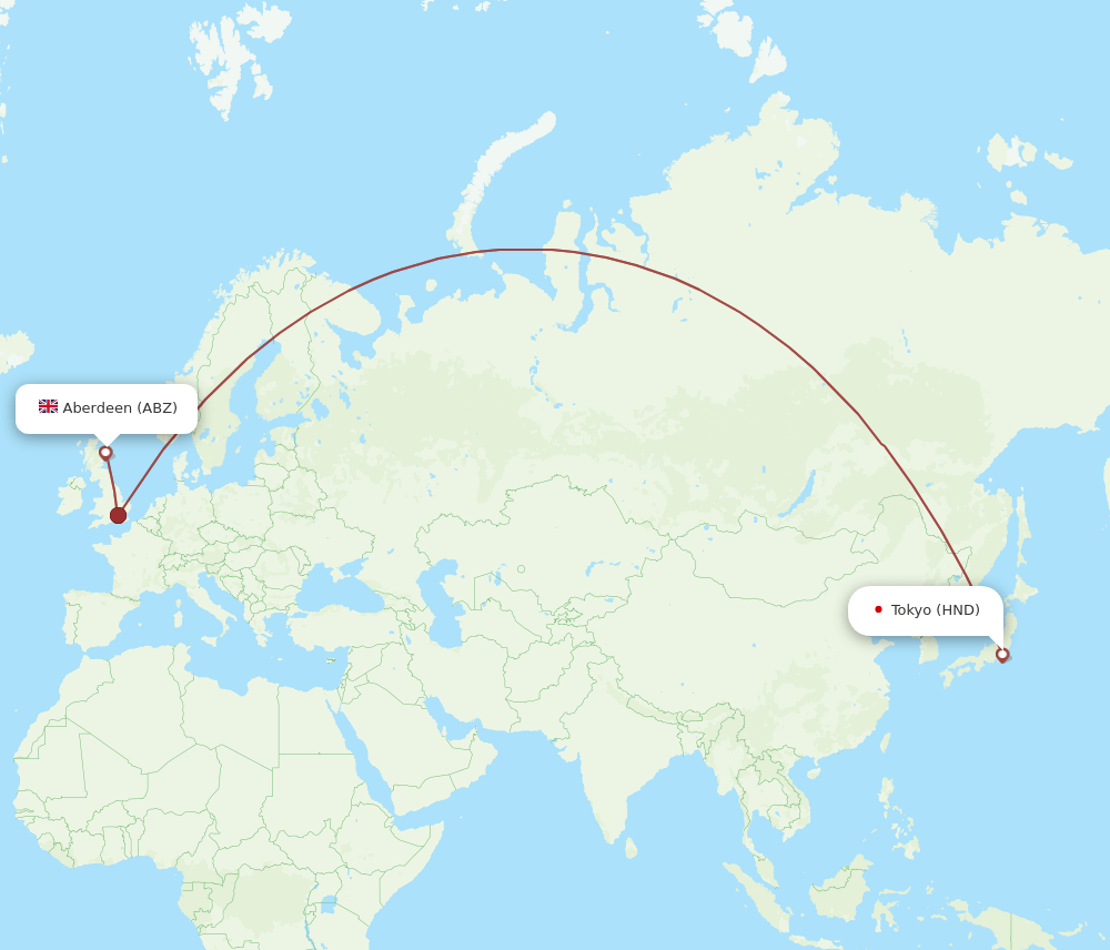 HND-ABZ flight routes