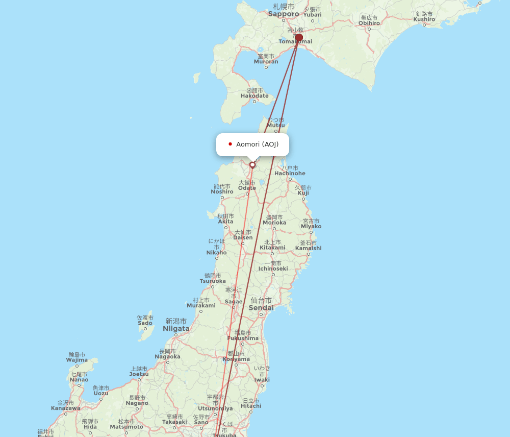 HND-AOJ flight routes