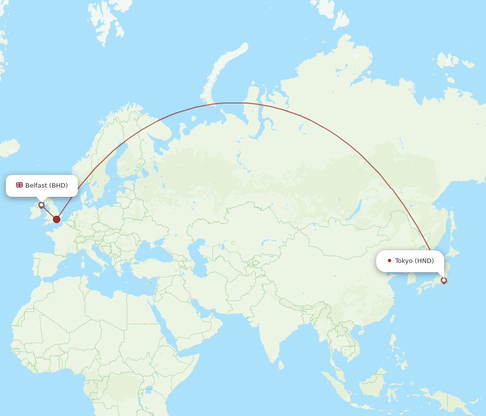 HND-BHD flight routes