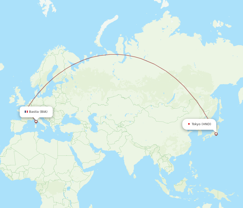 HND-BIA flight routes