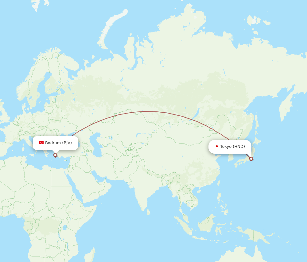HND-BJV flight routes