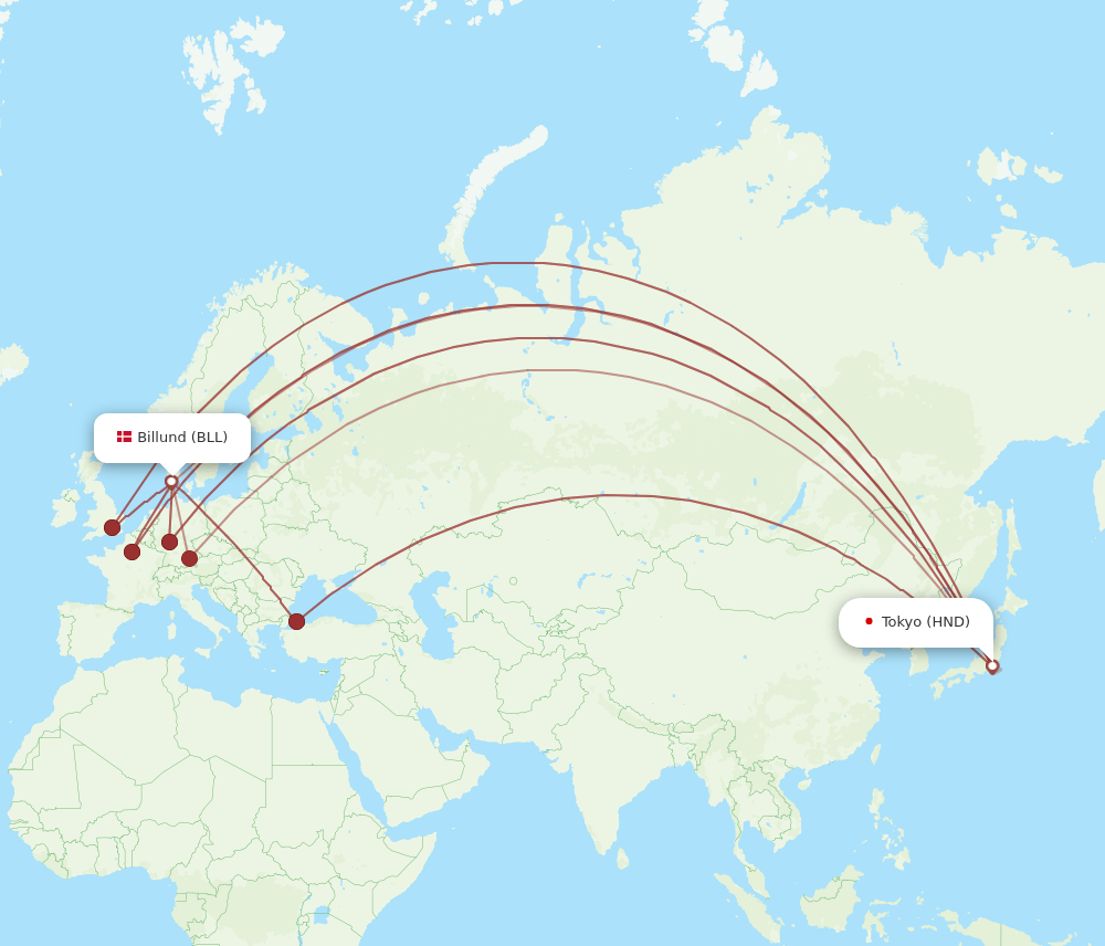 HND-BLL flight routes