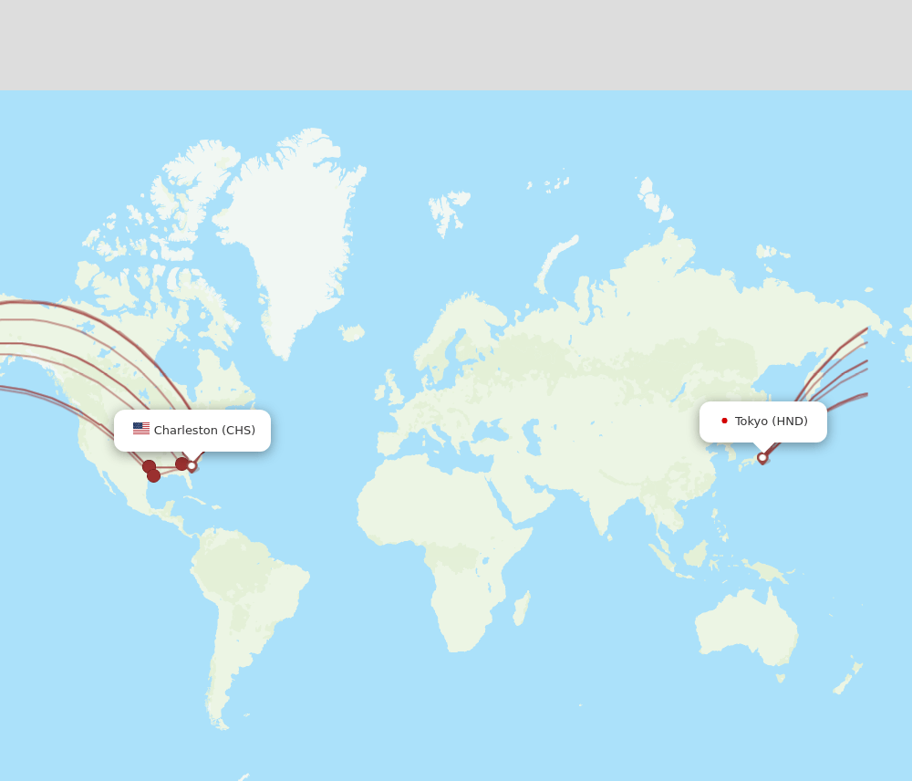 HND-CHS flight routes