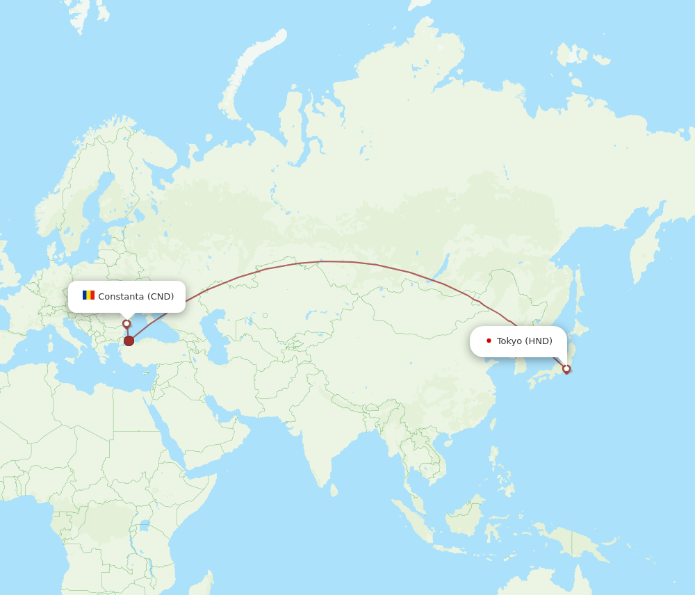 HND-CND flight routes