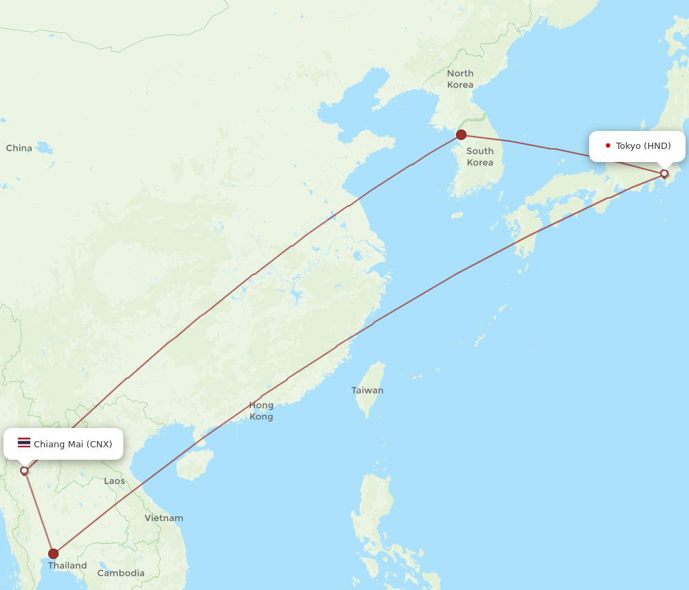 HND-CNX flight routes