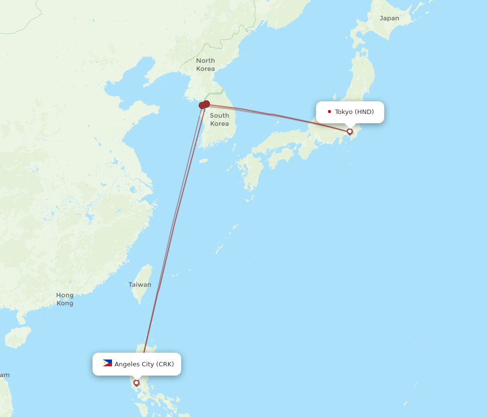 HND-CRK flight routes