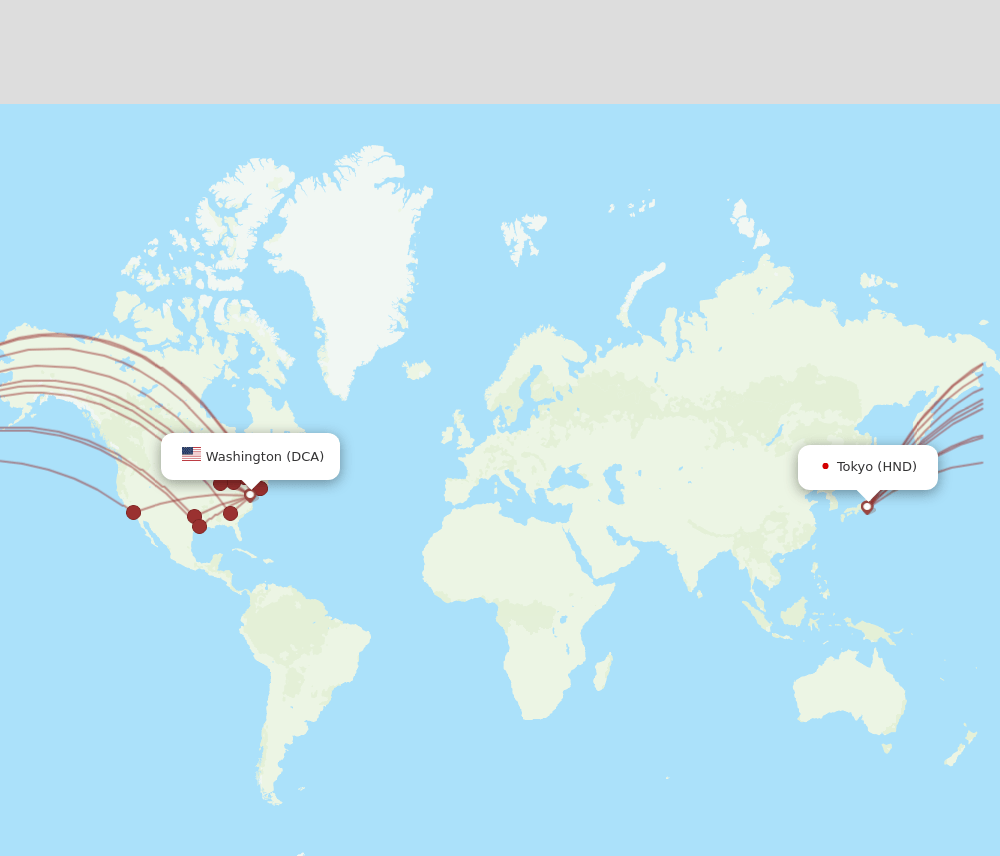 HND-DCA flight routes