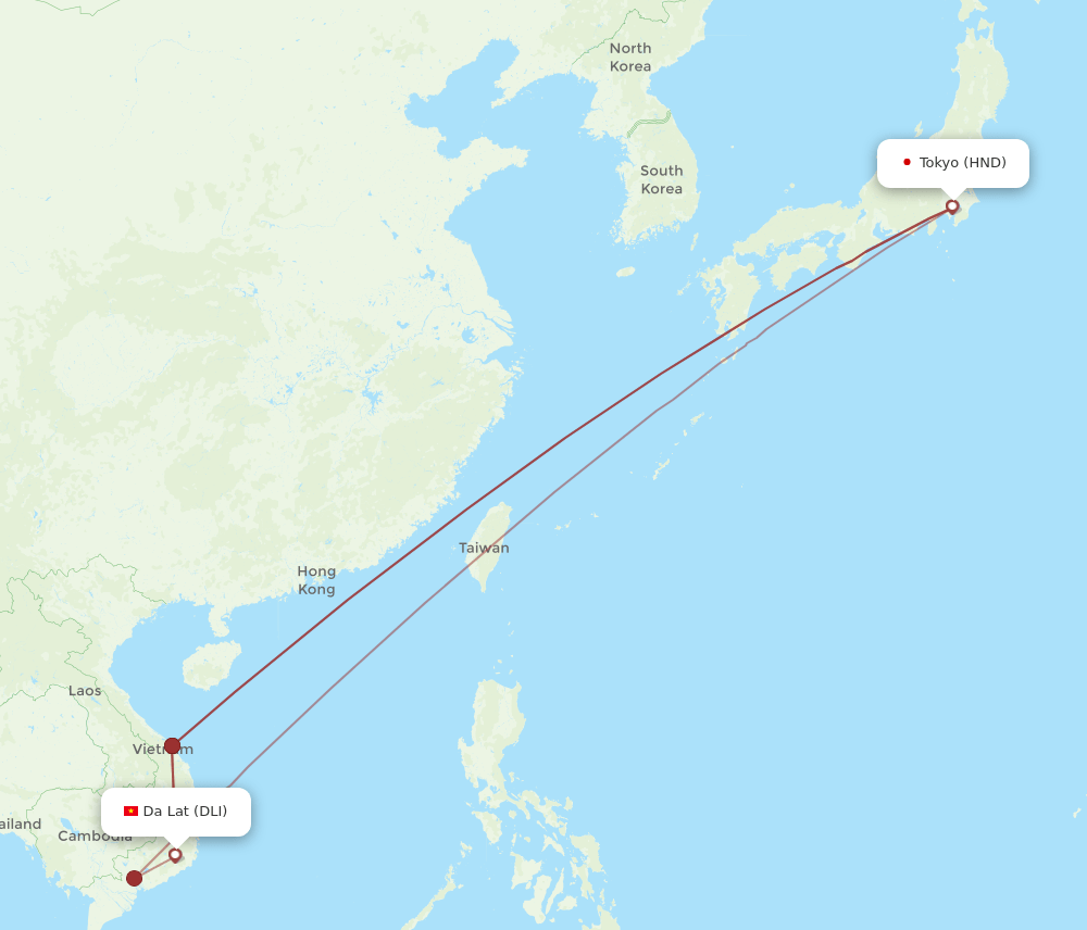 HND-DLI flight routes