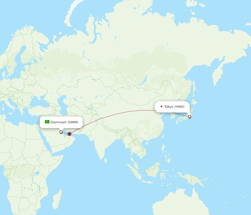 HND-DMM flight routes