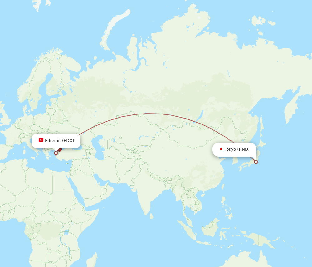 HND-EDO flight routes