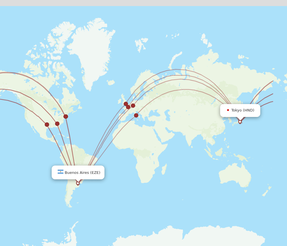 HND-EZE flight routes