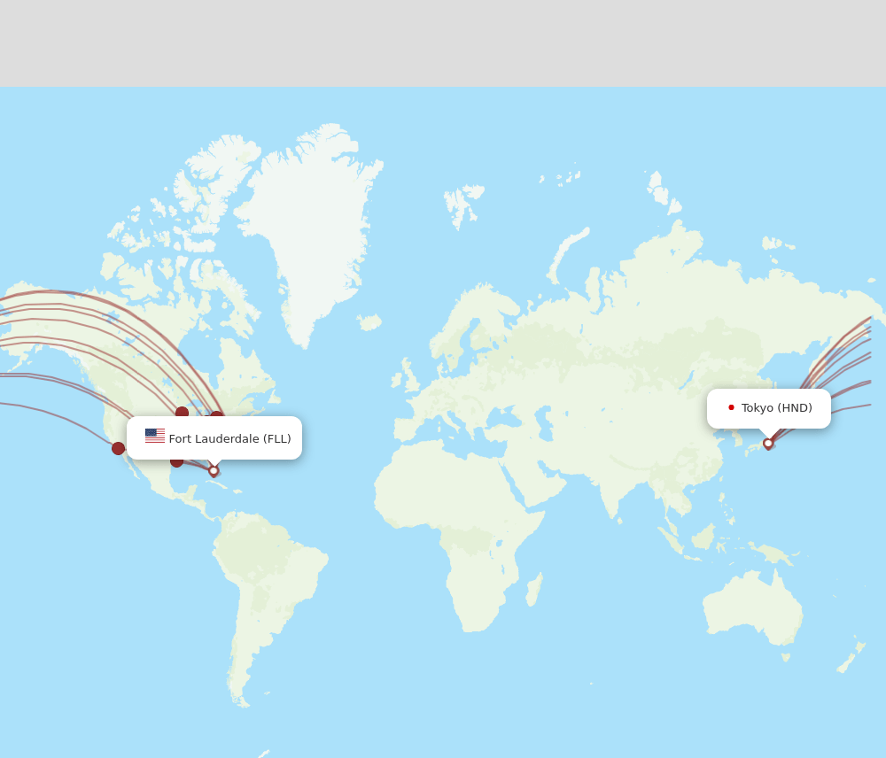 HND-FLL flight routes