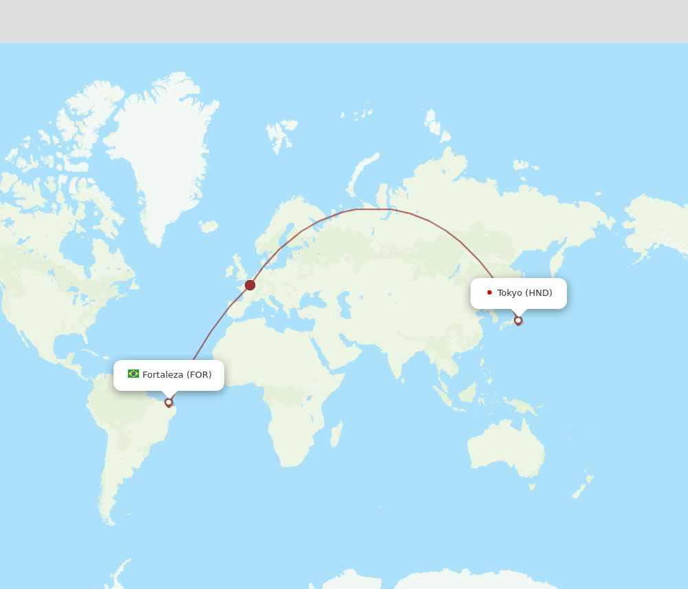 HND-FOR flight routes