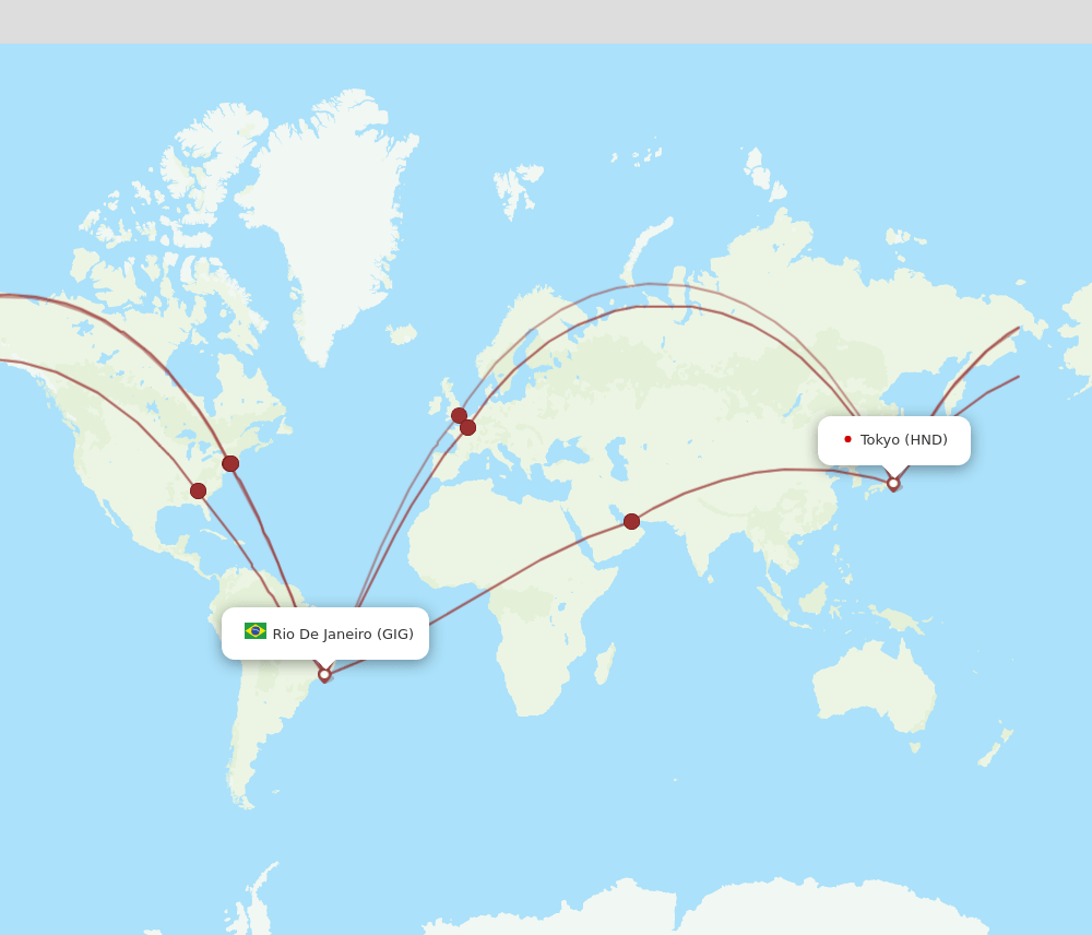 HND-GIG flight routes