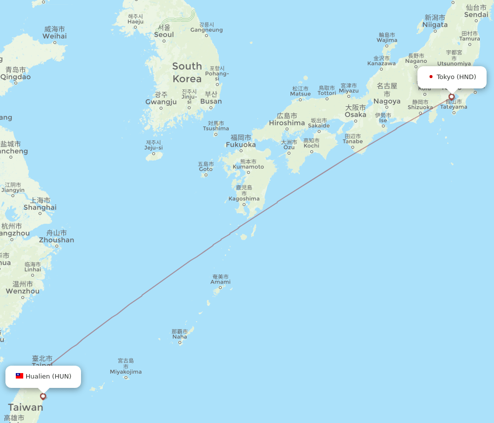 HND-HUN flight routes
